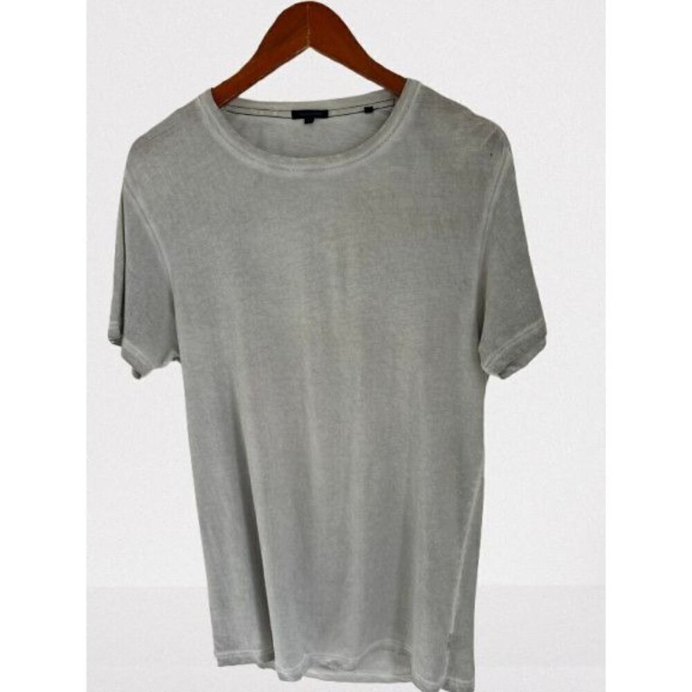 Patrick Assafar Tee Cotton Spandex Crewneck in Washed Charcoal Gray Size Small